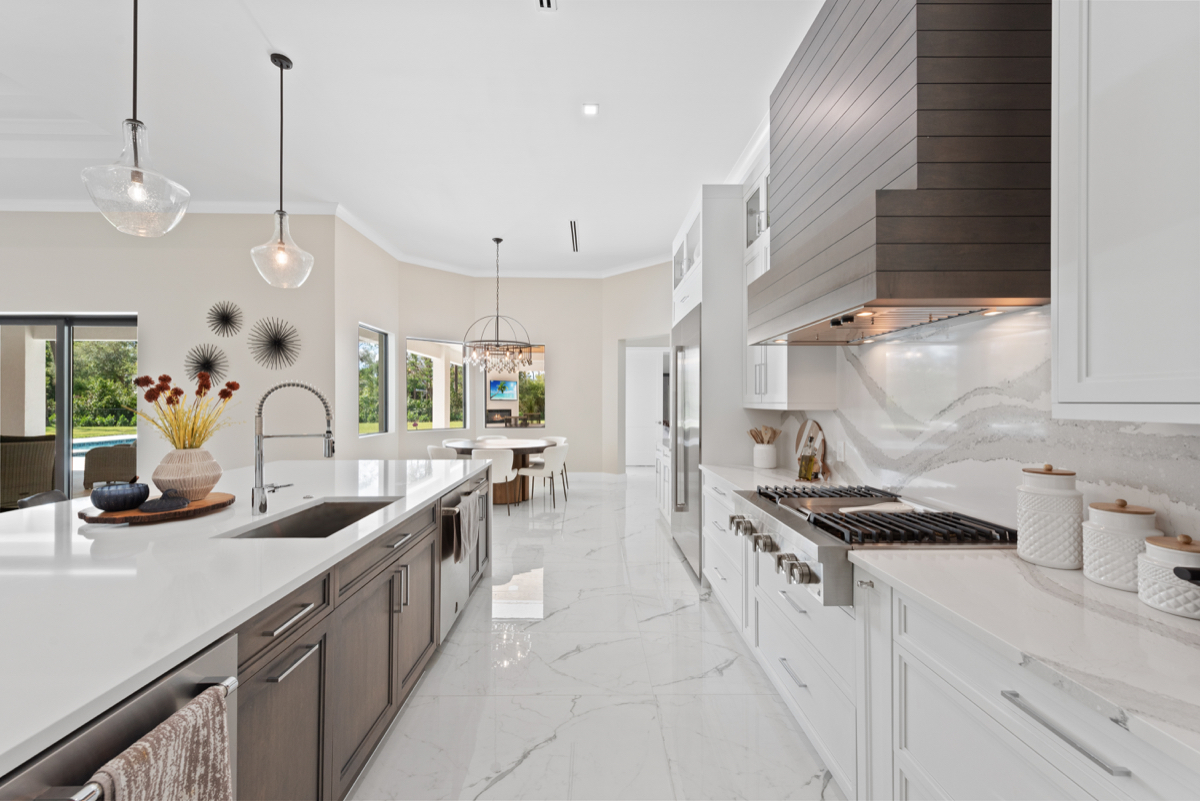 Custom kitchen at Brynwood Estate, Fort Myers