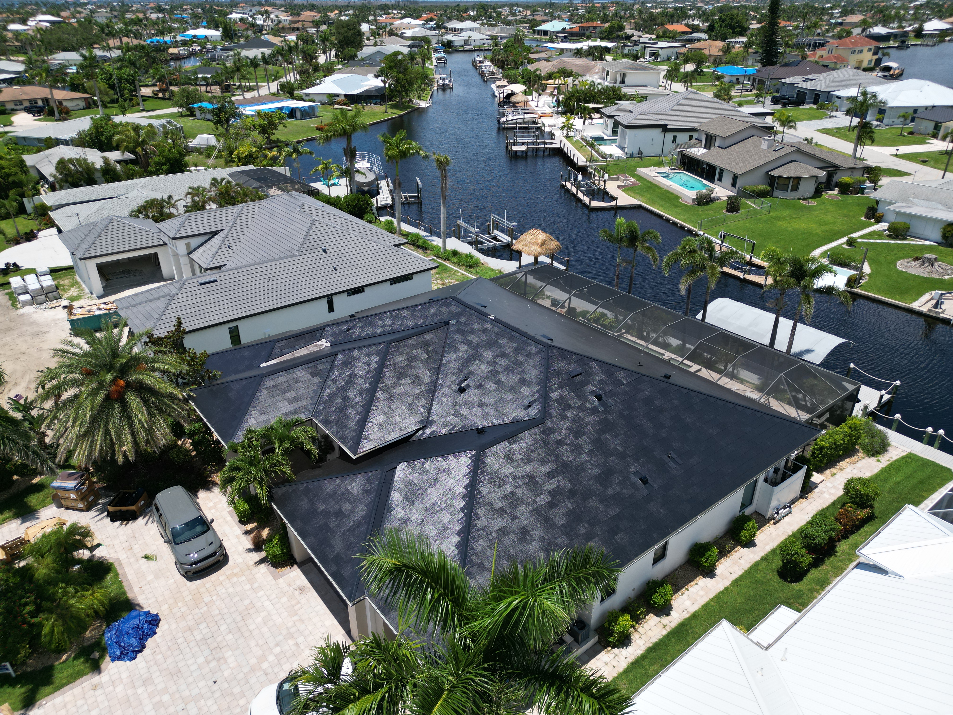 Tesla Solar Roof on a Cape Coral canal home